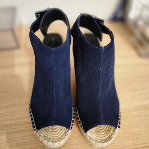 Kenneth Cole New York Dark Blue Espadrille Wedges